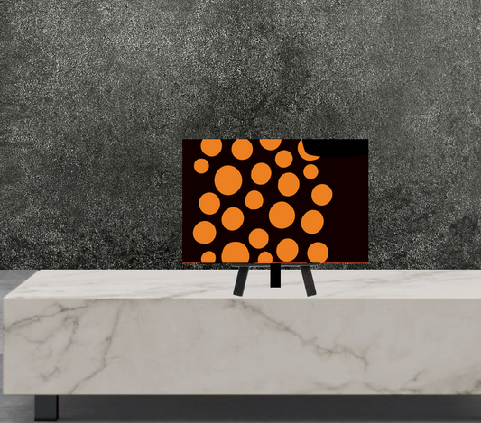The Orange & Black Collection "Cocoa Orbits" Bookshelf Size Art