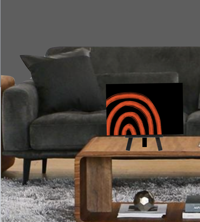 The Black & Orange Collection "Aureate Resonance" Bookshelf Size Art