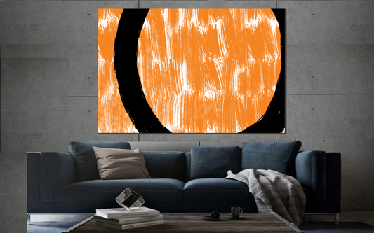 The Orange & Black Collection "Tangerine Whorl" Large Format Art