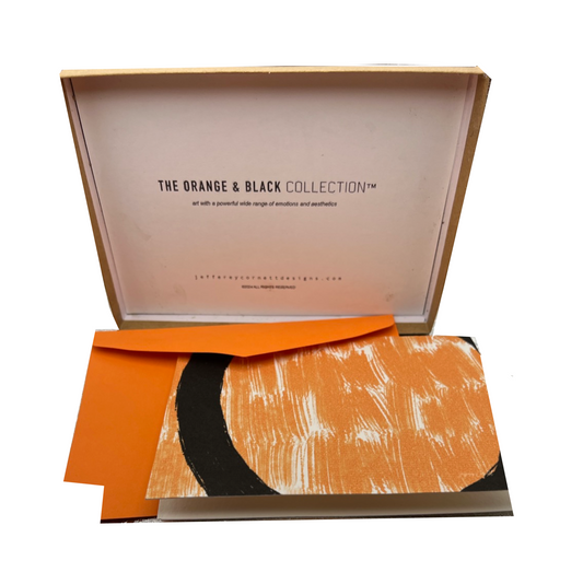 The Orange & Black Collection "Tangerine Whorl" Personal Note Card Set