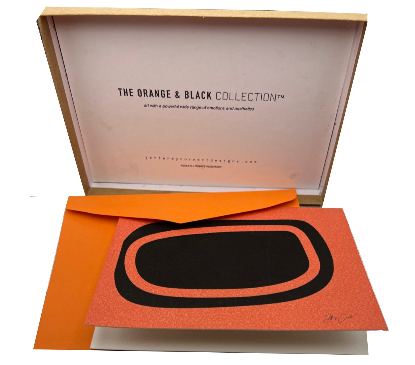 The Orange & Black Collection "Orange Eclipse" Personal Note Card Set