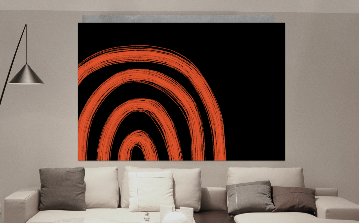 The Orange & Black Collection "Aureate Resonance" Large Format Art